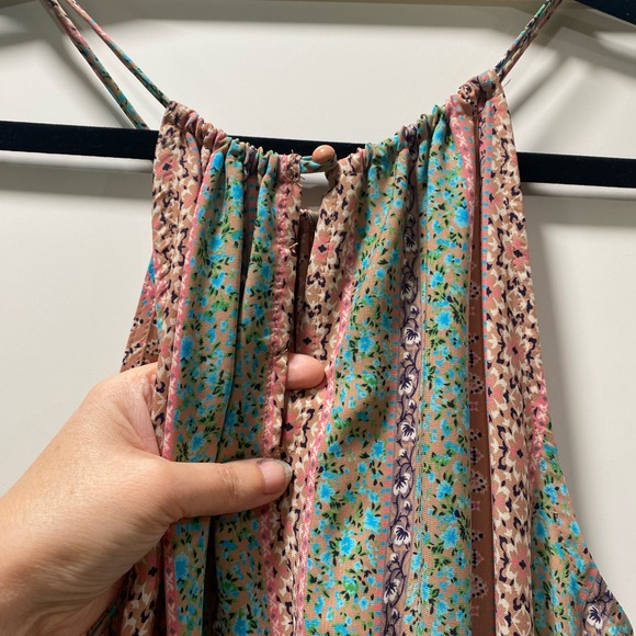 Soprano Pink and Green Patterned Maxi Dress - Picture 5 of 6